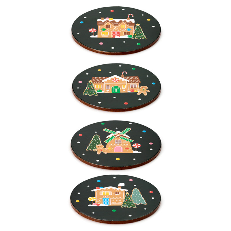 3 x Set of 4 Christmas Baker Street Cork Festive Table Coasters