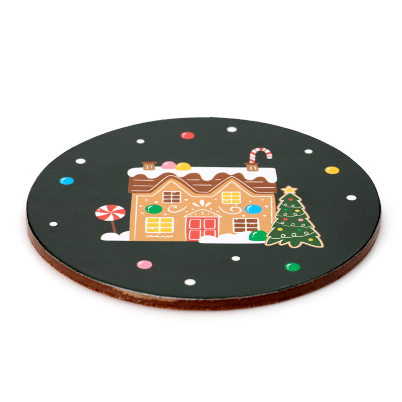 3 x Set of 4 Christmas Baker Street Cork Festive Table Coasters