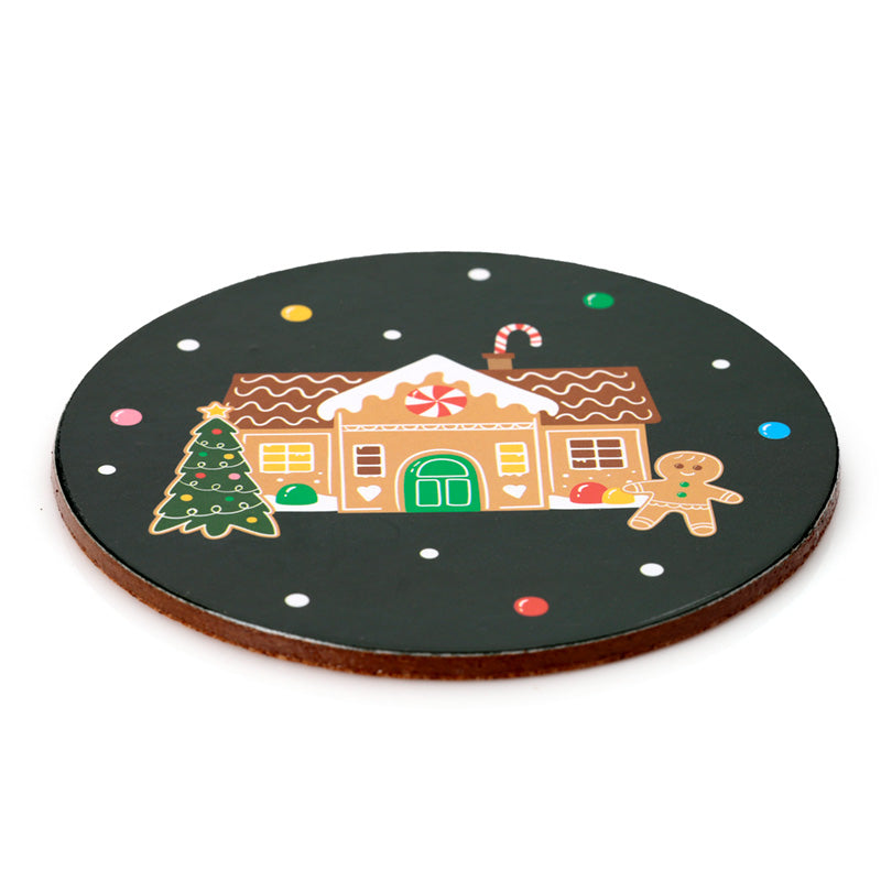 3 x Set of 4 Christmas Baker Street Cork Festive Table Coasters