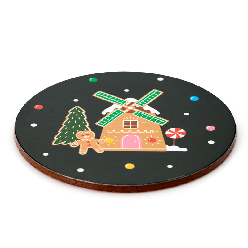3 x Set of 4 Christmas Baker Street Cork Festive Table Coasters