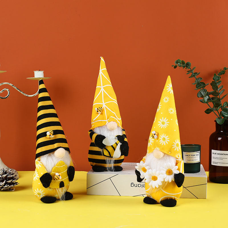 Bee Festival Yellow Gonk Gnome Faceless Doll Ornaments