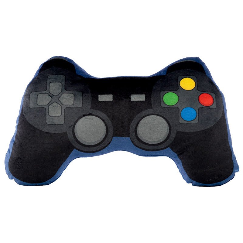 Plush Games Controller Shaped Gaming Cushion - Black Blue
