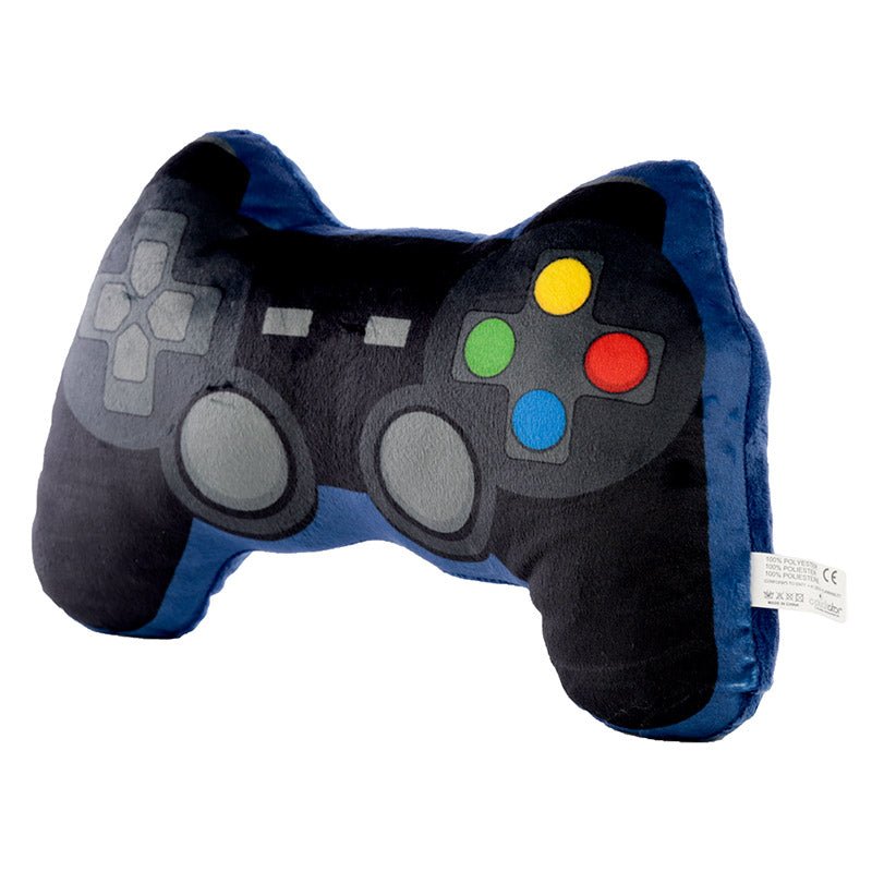 Plush Games Controller Shaped Gaming Cushion - Black Blue