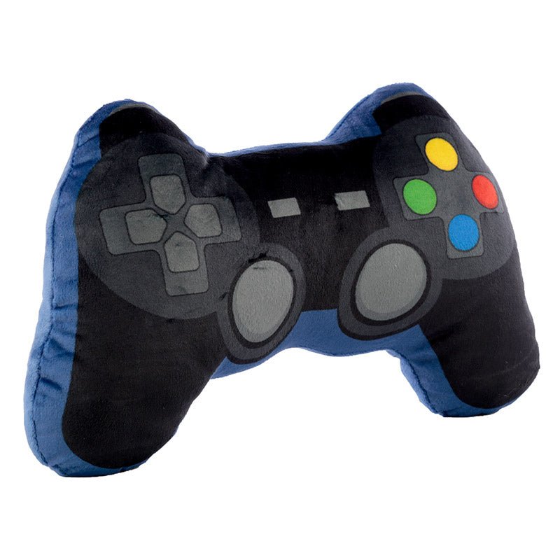 Plush Games Controller Shaped Gaming Cushion - Black Blue