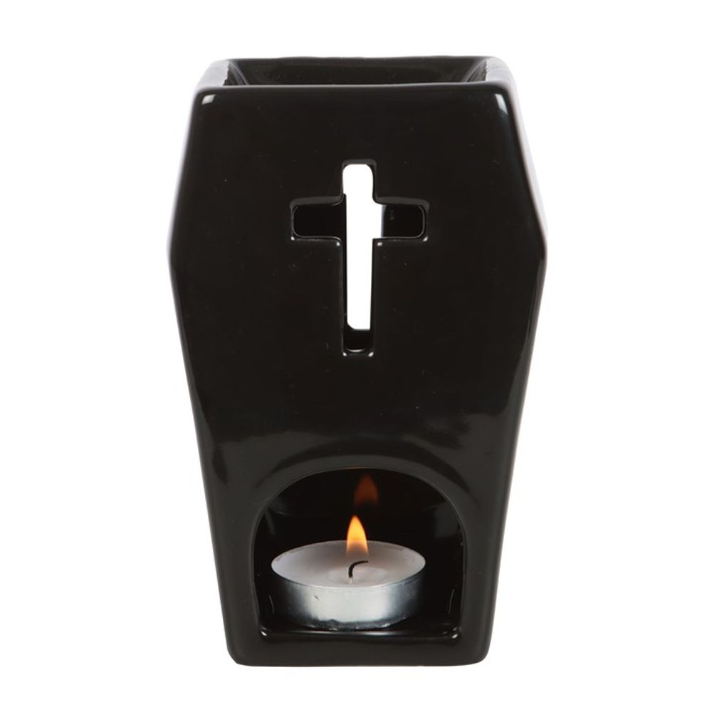 Black Coffin Shaped Ceramic Oil Burner