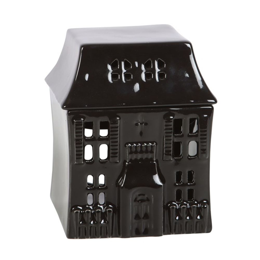 Black Haunted House Shaped Ceramic Oil Burner