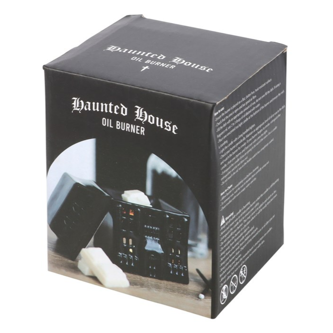 Black Haunted House Shaped Ceramic Oil Burner