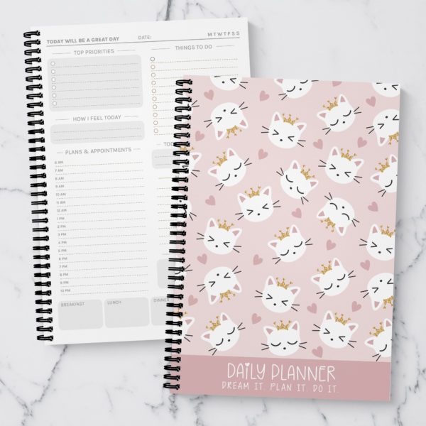 Dream it Plan it Multi Kittens Pink Daily Planner Undated Page-a-Day