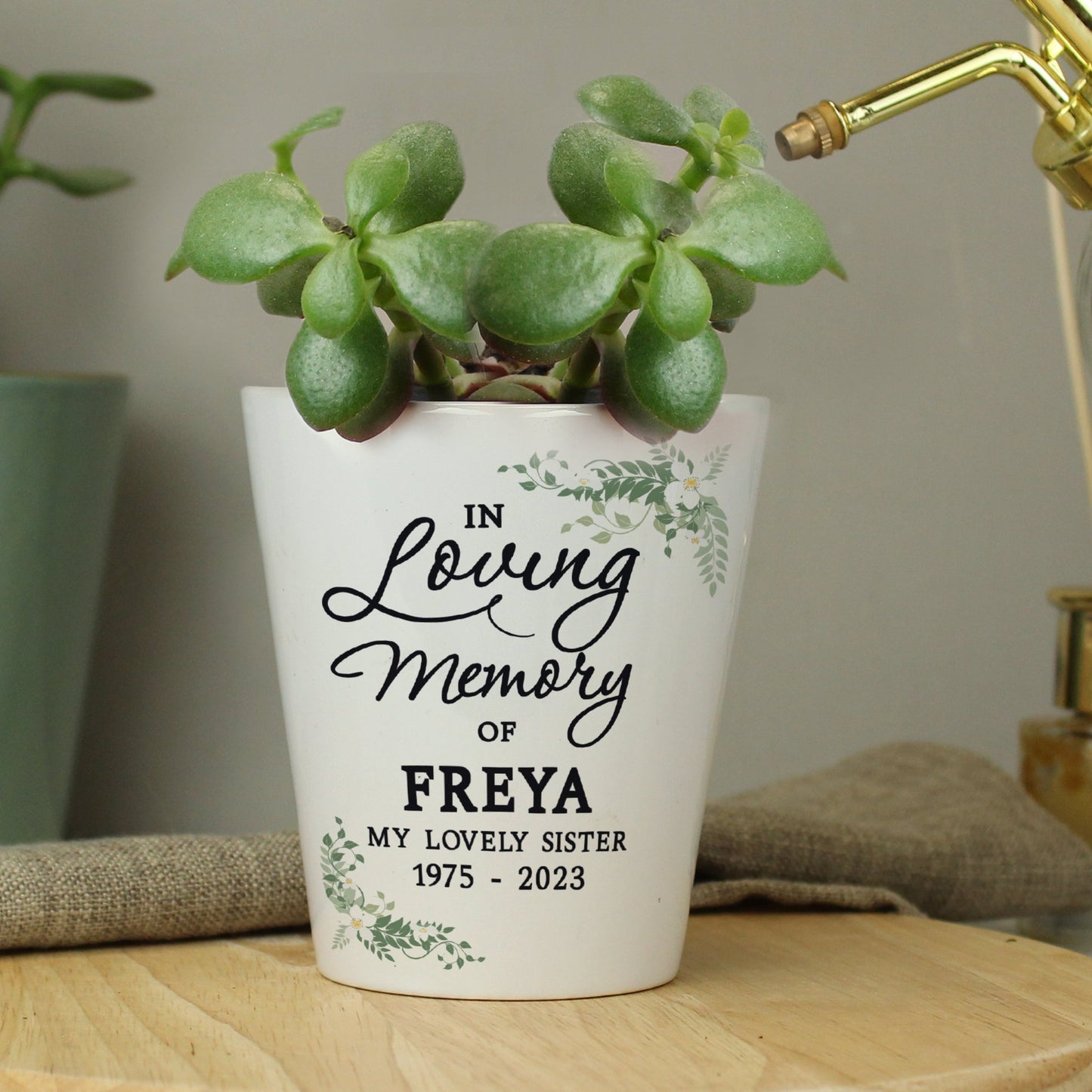 Personalised Botanical in Loving Memory Memorial Plant Flower Pot