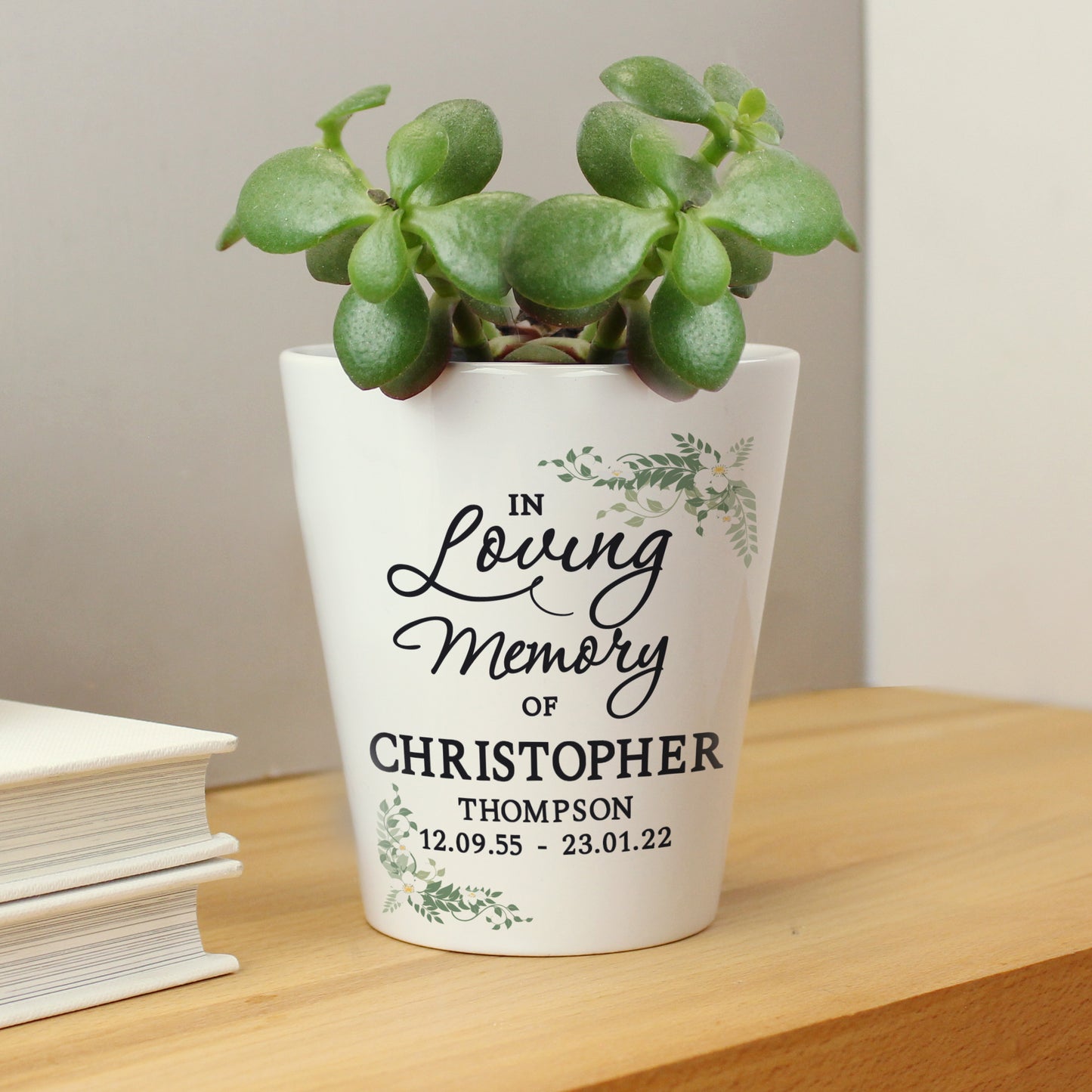 Personalised Botanical in Loving Memory Memorial Plant Flower Pot