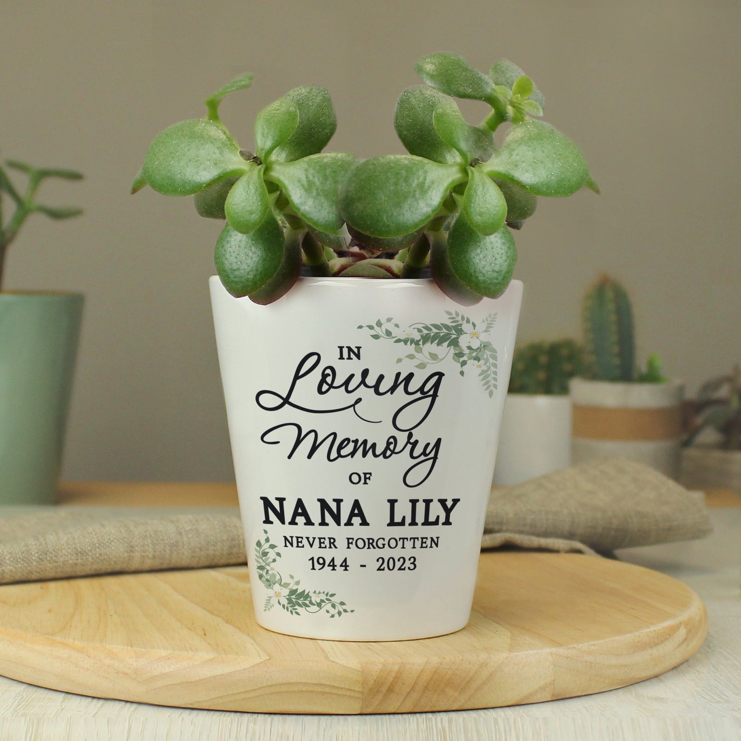 Personalised Botanical in Loving Memory Memorial Plant Flower Pot