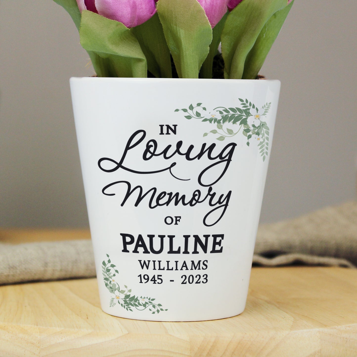 Personalised Botanical in Loving Memory Memorial Plant Flower Pot