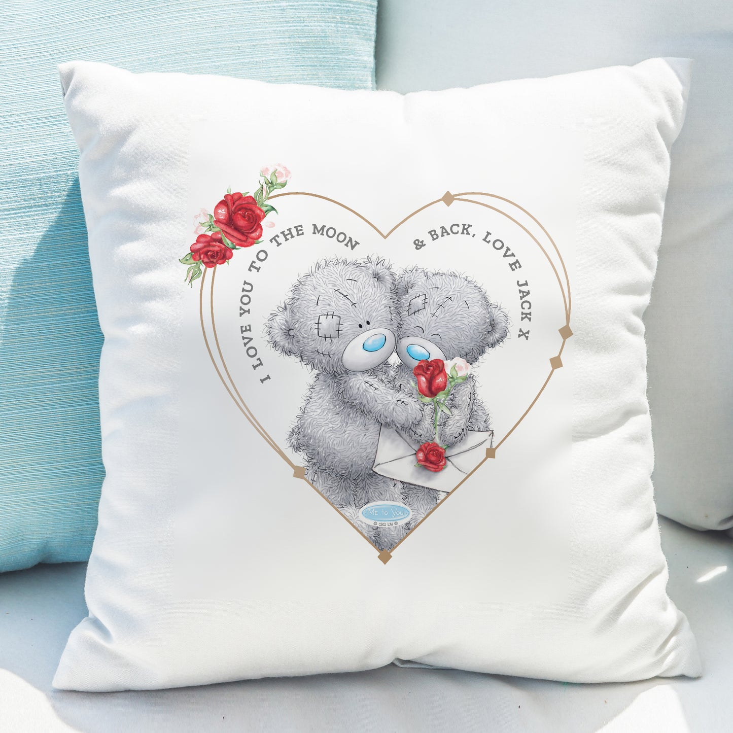Personalised Me to You Love Heart Valentine Cushion