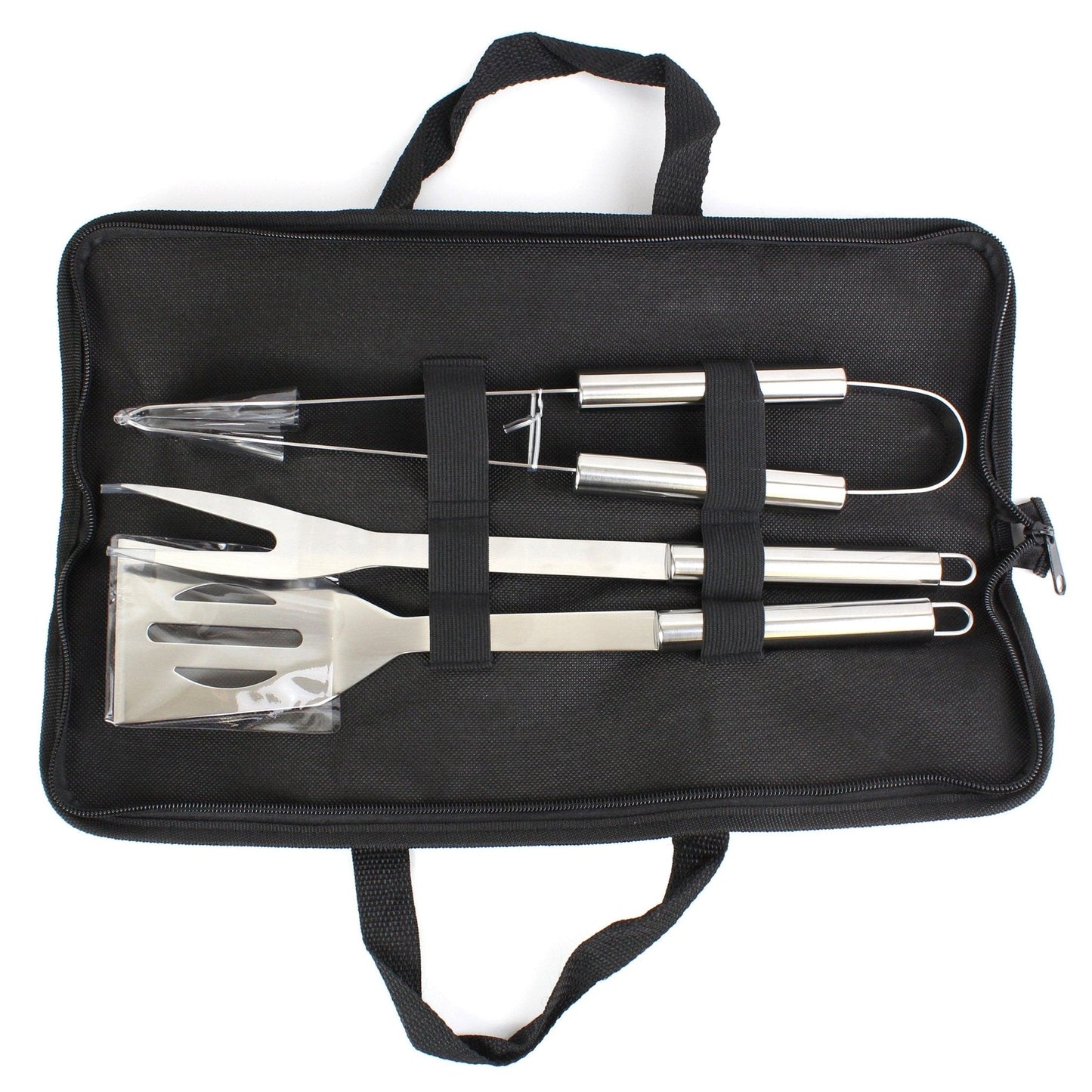 Personalised Red Stamp Stainless Steel BBQ Utensils Kit with Storage Bag