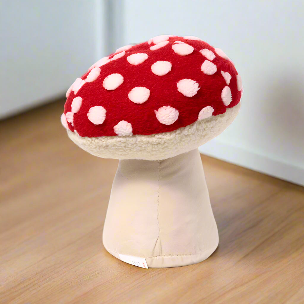 Plush Mushroom Toadstool Door Stop Weighted Fabric Stopper