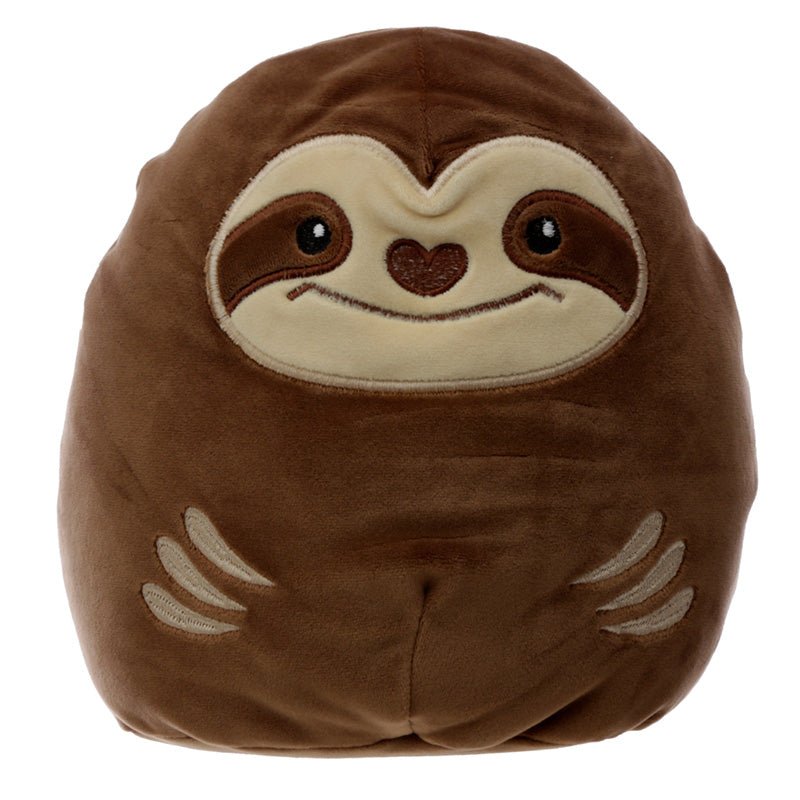 Super Soft Plush Squeezies Sloth Cushion - Brown