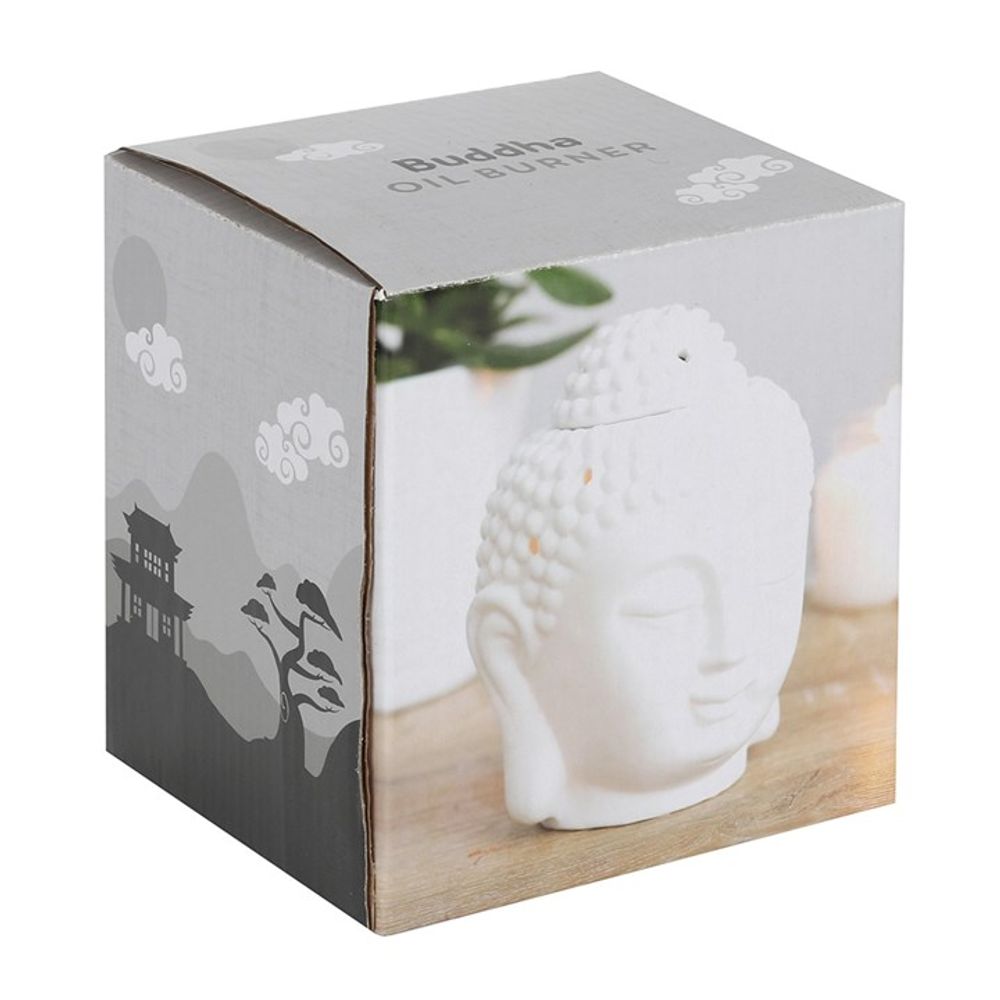 White Buddha Head Ceramic Oil Burner