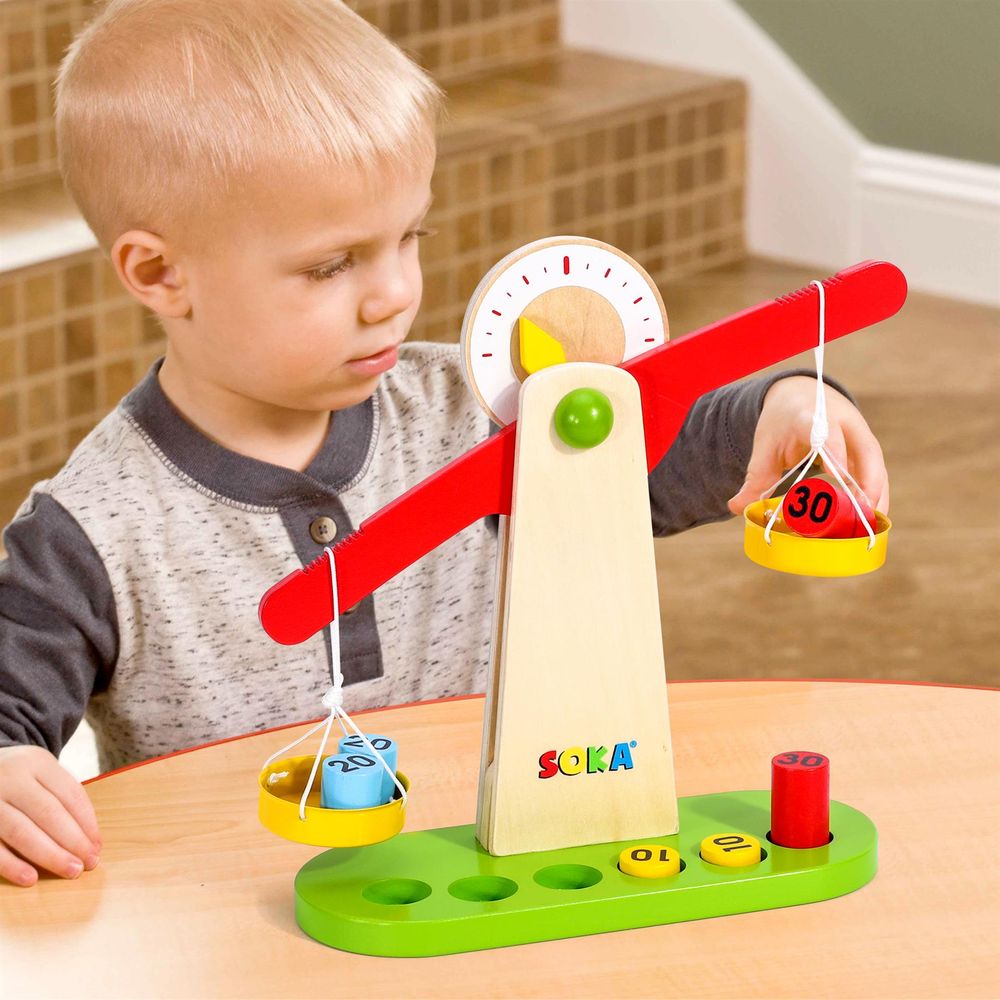 Wooden Balancing Weighing Scale Toy - Learn Math Counting Game