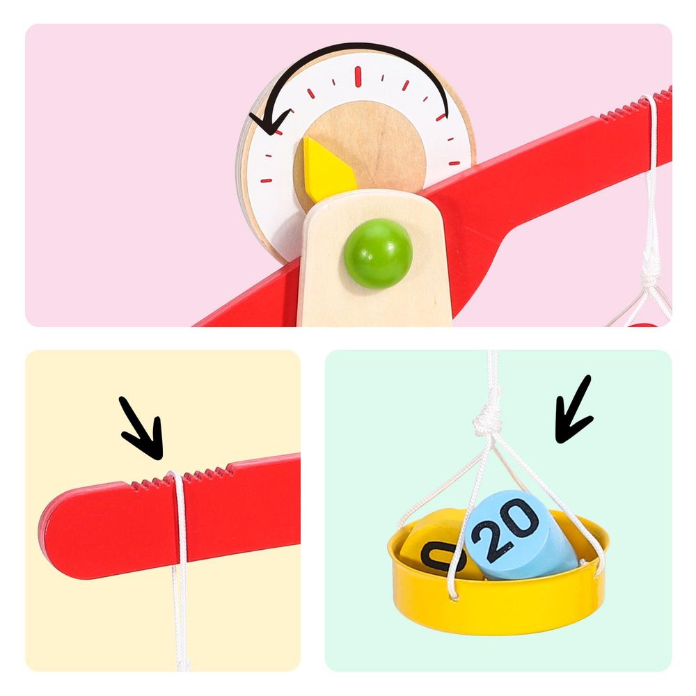 Wooden Balancing Weighing Scale Toy - Learn Math Counting Game