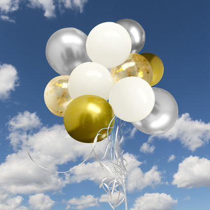 120Pcs DIY Party Balloons Arch Garland Kit – Gold White Silver