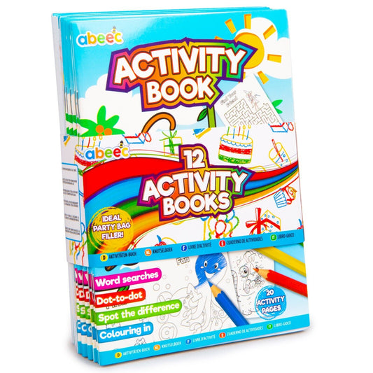 12 Mini Activity Books for Kids - Party Bag Fillers Birthday Loot Bags
