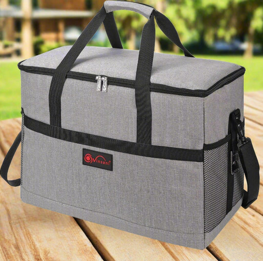 20-40L Grey Insulated Cooler Bag Picnic Food Storage Bag