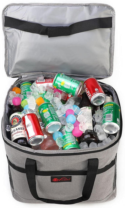 20-40L Grey Insulated Cooler Bag Picnic Food Storage Bag
