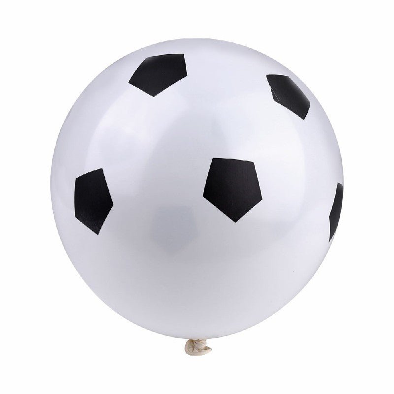 25pcs Black and White Football Soccer Printed Latex Balloons