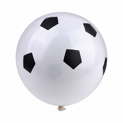 25pcs Black and White Football Soccer Printed Latex Balloons