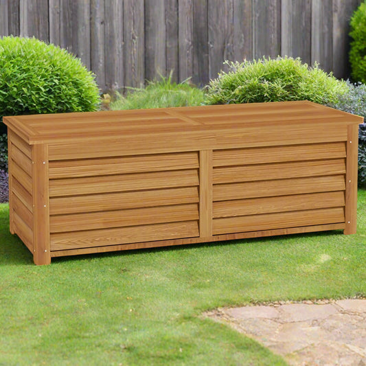 292L Outdoor Wooden Storage Large Garden Box - Light Brown