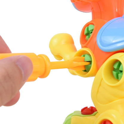 2 in 1 Kids Assemble Your Own Toy Dinosaur Set - Orange & Yellow