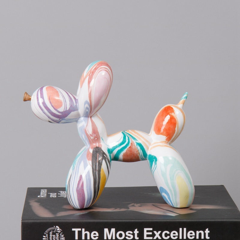 Balloon Dog Figurines Colourful Animal Ornaments Shelf Statue