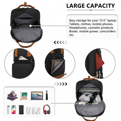 3pc Travel Set 20" ABS Hard Shell Suitcase with Backpack & Pouch - Cream & Brown