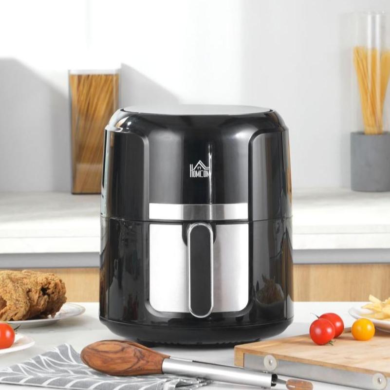 4L Air Fryer Oven with Rapid Air Circulation Timer 1300w - Black