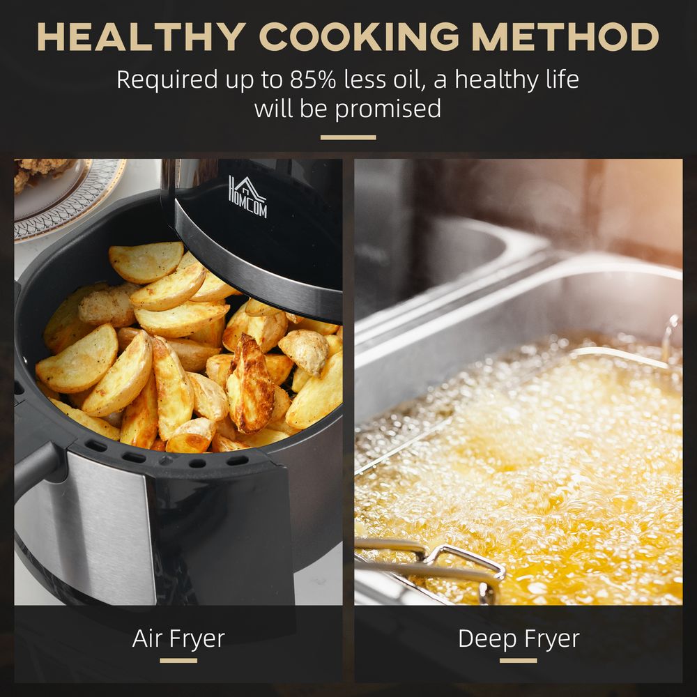 4L Air Fryer Oven with Rapid Air Circulation Timer 1300w - Black