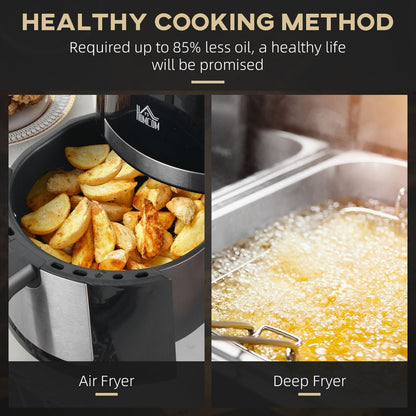4L Air Fryer Oven with Rapid Air Circulation Timer 1300w - Black