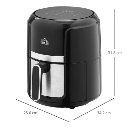 4L Air Fryer Oven with Rapid Air Circulation Timer 1300w - Black