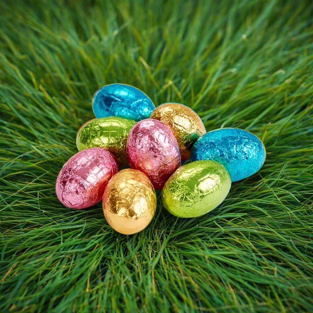 500g Colourful Foiled Milk Chocolate Eggs Easter Games Party Bag Gift