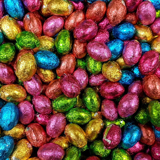 500g Colourful Foiled Milk Chocolate Eggs Easter Games Party Bag Gift