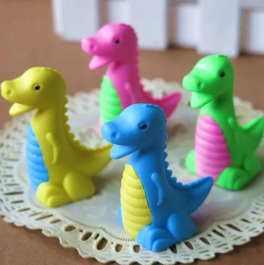 8pc Cute Dinosaur Shape Rubber Erasers Loot Party Bag Filler