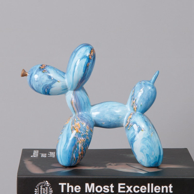 Balloon Dog Figurines Colourful Animal Ornaments Shelf Statue