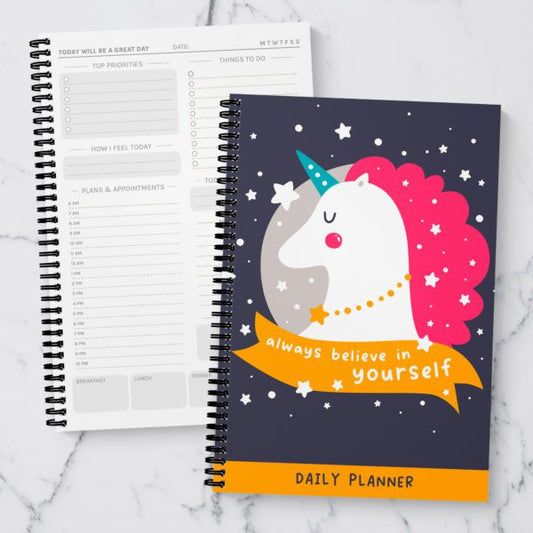 Always Believe in Yourself Unicorn Daily Planner Undated Page-a-Day