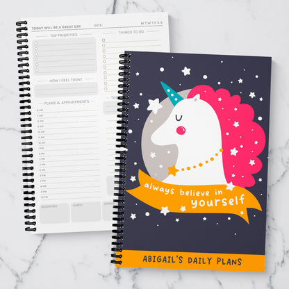 Always Believe in Yourself Unicorn Daily Planner Undated Page-a-Day