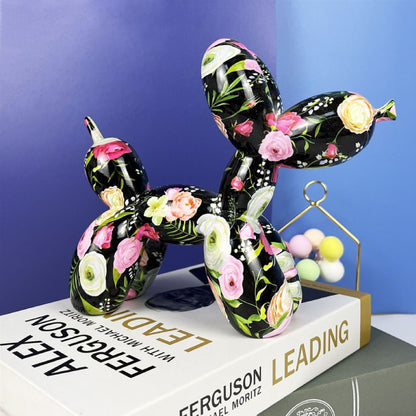 Balloon Dog Graffiti Figurines Colourful Animal Ornaments
