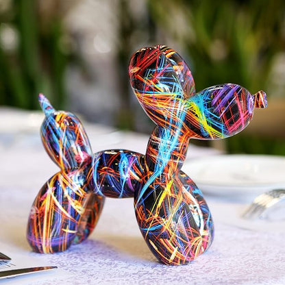 Balloon Dog Graffiti Figurines Colourful Animal Ornaments