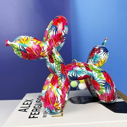 Balloon Dog Graffiti Figurines Colourful Animal Ornaments