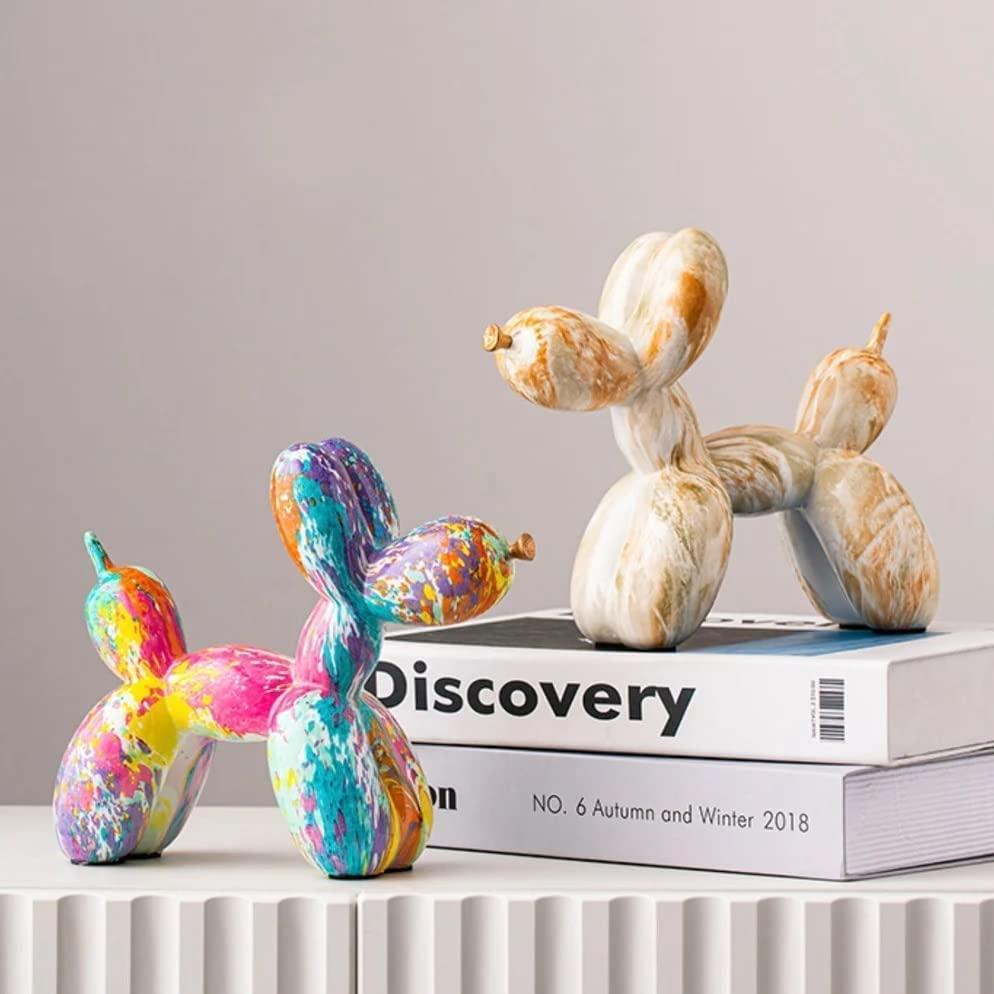 Balloon Dog Figurines Colourful Animal Ornaments Shelf Statue