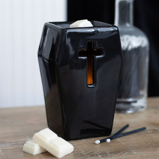 Black Coffin Shaped Ceramic Oil Burner