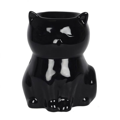 Black Cat Shaped Glossy Ceramic Oil Burner