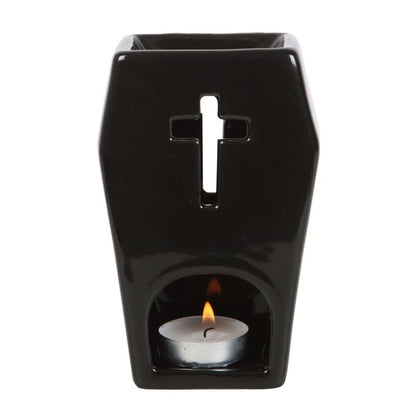 Black Coffin Shaped Ceramic Oil Burner